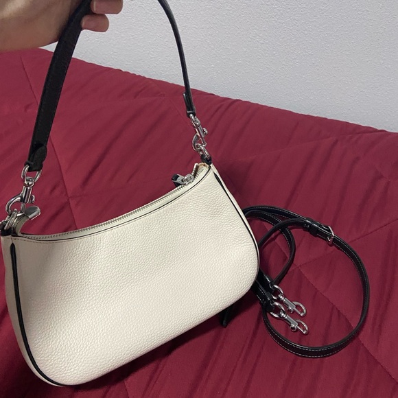 Coach Teri Shoulder Bag Silver/Chalk Black like new - Picture 4 of 4